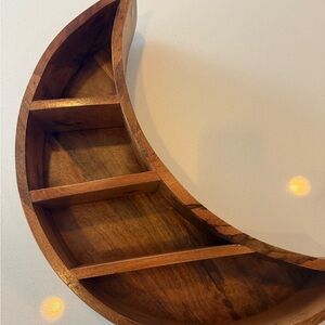 Wooden Crescent Moon Wall Shelf